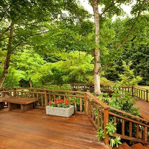 multi-tiered home deck made by contractors in portland oregon