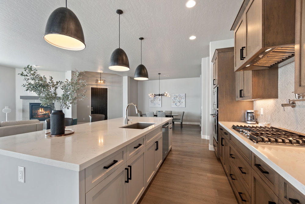 Kitchen remodel with large island and open-concept layout