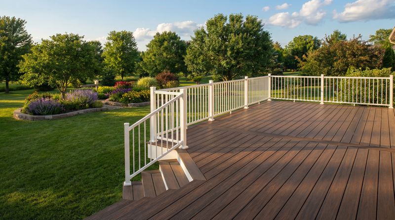Deck stairs and railing detail